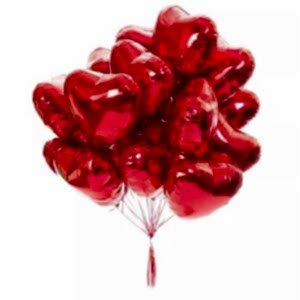 25 Piece Helyum Ballons Heart Red