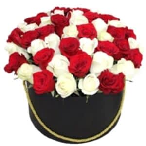 Red and white Roses Box